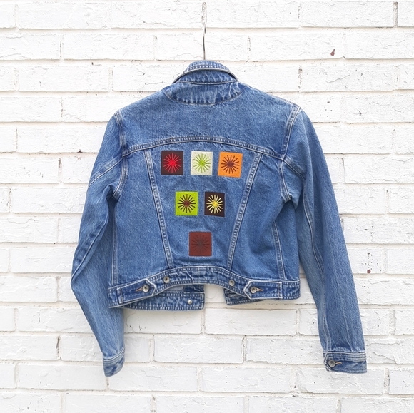 Vintage Y2K Gap Denim Jacket Small Embroidered - Picture 1 of 5